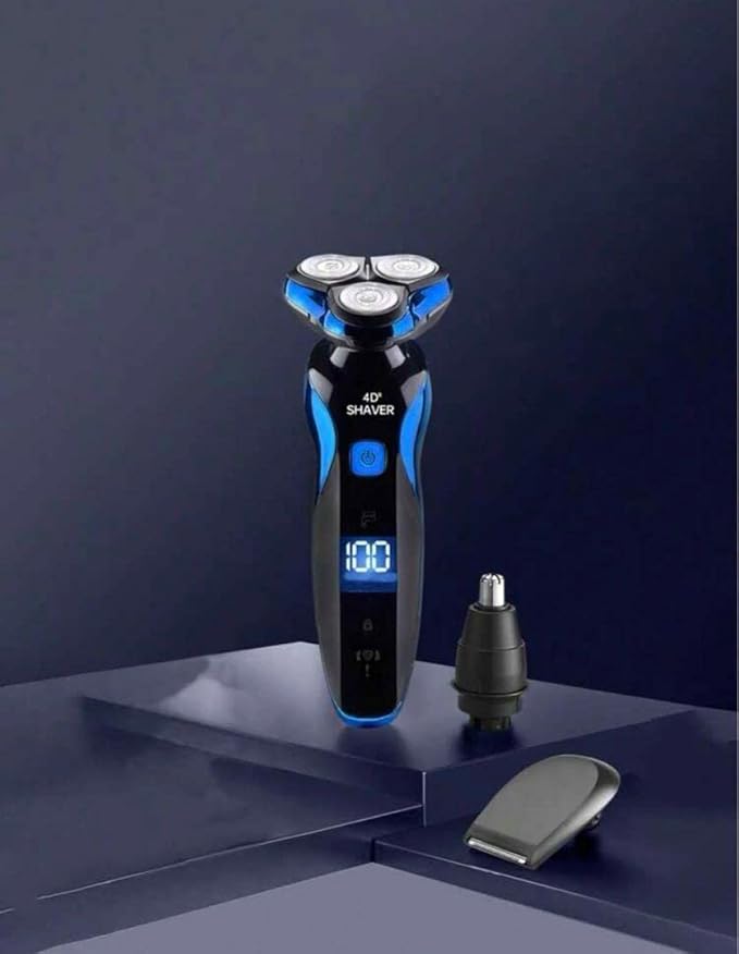 HIGH QUALITY 4D Touch Smoother Shaving Machine Triple Headed Flex Shaver with Titanium Blades and Cordless Operation