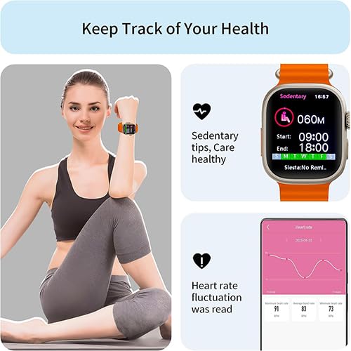 NEW IMPROVED S9 Ultra 2.2' Coloured Watch S9 Ultra 3 Straps Smart Watch Ultra Men Women Sport Smartwatch Waterproof Bluetooth Call Wireless Charge Fitness Bracelet