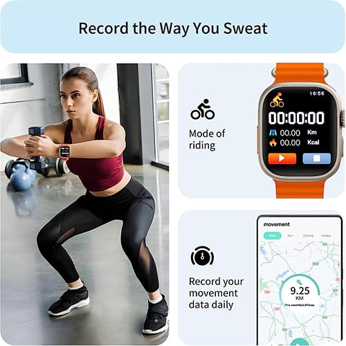 NEW IMPROVED S9 Ultra 2.2' Coloured Watch S9 Ultra 3 Straps Smart Watch Ultra Men Women Sport Smartwatch Waterproof Bluetooth Call Wireless Charge Fitness Bracelet