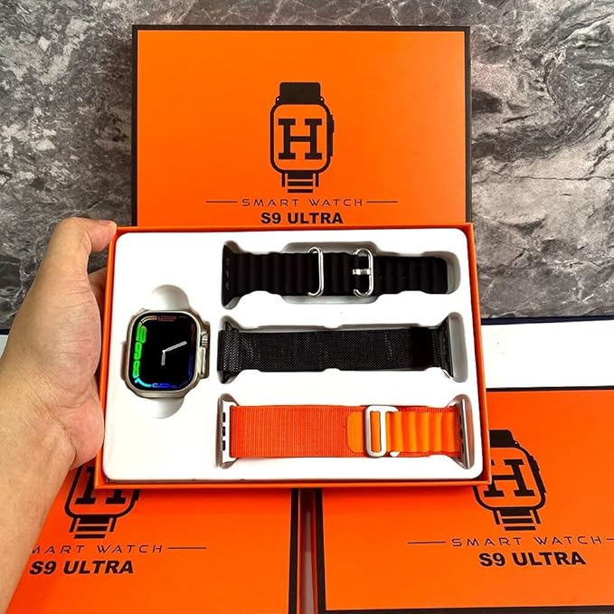 NEW IMPROVED S9 Ultra 2.2' Coloured Watch S9 Ultra 3 Straps Smart Watch Ultra Men Women Sport Smartwatch Waterproof Bluetooth Call Wireless Charge Fitness Bracelet