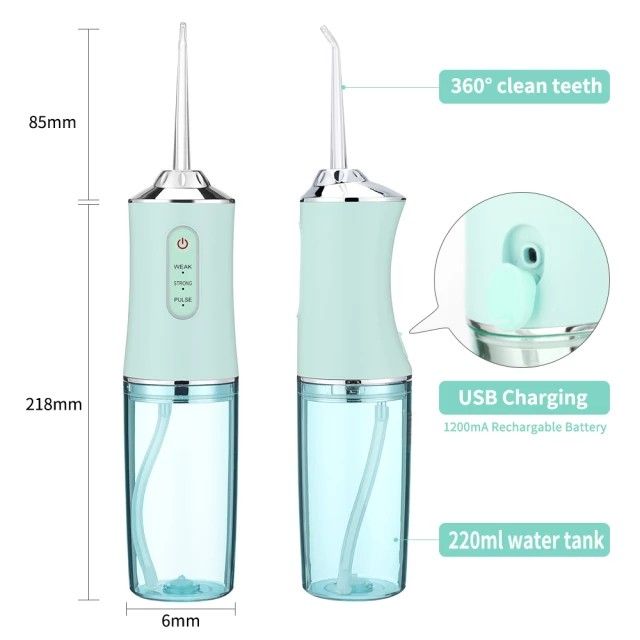 PREMIUM 4 nozzles Teeth and braces cleaning solution New Dental Water Jet Irrigator 1400rpm Teeth Cleaner 3 Modes Oral Hygiene Cleaning Machine