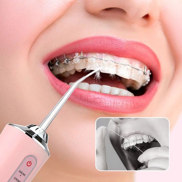 PREMIUM 4 nozzles Teeth and braces cleaning solution New Dental Water Jet Irrigator 1400rpm Teeth Cleaner 3 Modes Oral Hygiene Cleaning Machine
