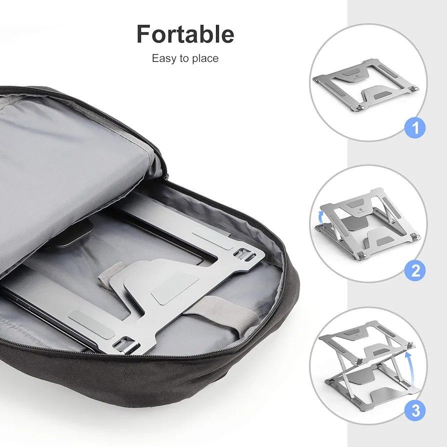 CLASSY Plastic Laptop Stand Holder Laptop Stand Notebook Riser Laptop Accessories Ergonomic Foldable Adjustable for Laptop (10-13 Inch)