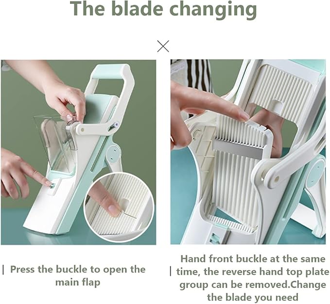 LUXURY Mandoline Slicer Safest Mandoline Vegetable Slicer, Potato Chip Cutter, Multifunctional Veg Chopper with Cutting Modes to Slice, Dice, Chop, Julienne