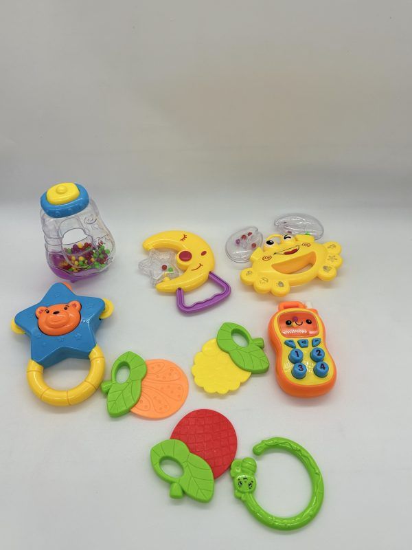 PREMIUM Baby Rattles and Shakers With Rattles Teether Toddler Shakers Set Baby Rattles And Teethers Different Colors and Shapes