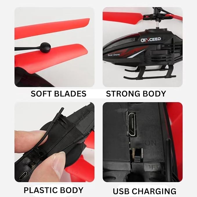 NEW RELEASE Induction Aircraft Remote Controlled Helicopter with Unbreakable Dual Rotating Blades, Helicopter Flying Toy