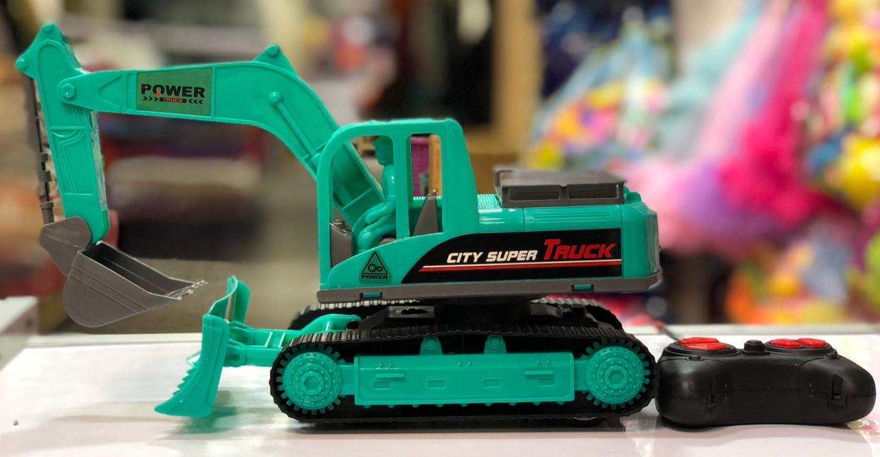 FUN Excavator RC  Remote Control Excavator Toy Digger Hydraulic Construction Vehicles with Alloy Shovel,RC Digger Tractor Toy Car,RC Trucks Toys for Boys Girls Kids