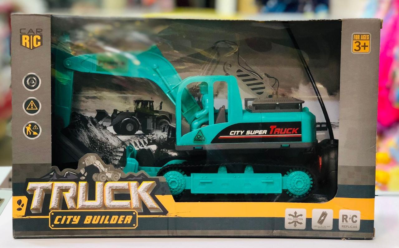 FUN Excavator RC  Remote Control Excavator Toy Digger Hydraulic Construction Vehicles with Alloy Shovel,RC Digger Tractor Toy Car,RC Trucks Toys for Boys Girls Kids