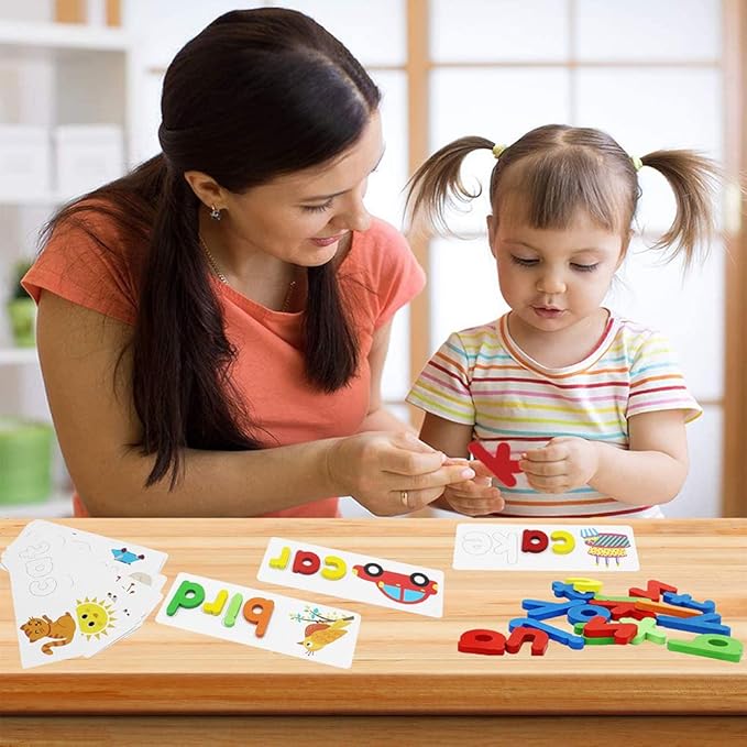 PREMIUM Spelling Game for Kids, ABC Learning Toys for Toddlers Kids Boys Girls Age 3-8 Preschool Toys Educational Toys Halloween Toys Gifts Birthday Gifts for 3-7 Year Olds