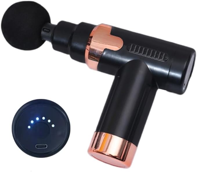 PREMIUM 4 Heads Physiotherapy Rechargeable Massage Gun Deep Tissue Percussion Muscle Massager with 6 Adjustable Speeds, 4 Types of Massage Heads for Athletes Pain Relief
