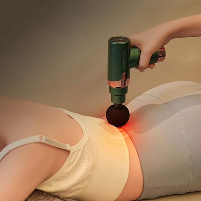 PREMIUM 4 Heads Physiotherapy Rechargeable Massage Gun Deep Tissue Percussion Muscle Massager with 6 Adjustable Speeds, 4 Types of Massage Heads for Athletes Pain Relief