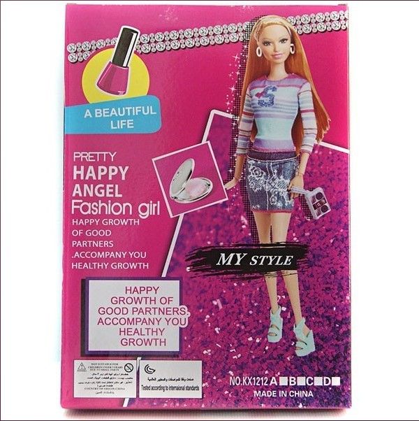 Fashions Girl Doll Toy Set – Fashion Doll with Pink Hair, Polka-Dot Dress, Wardrobe Closet with Mirror, Hairbrush, Hair Dryer, Extra Clothes, Accessories for Creative Role-Play Fun for Kids 3+