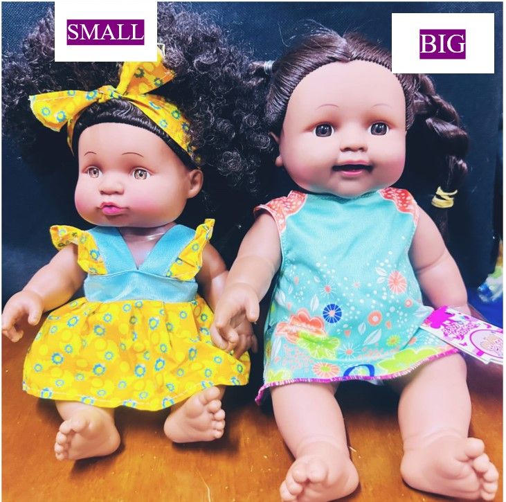 Realistic Black Baby Dolls –  Vinyl Dolls with Rooted Hair, Options are Small and Big Sizes, Handmade Hair Styling, Educational Role-Play Toys for Children, Fun Pretend Play Gift for Kids