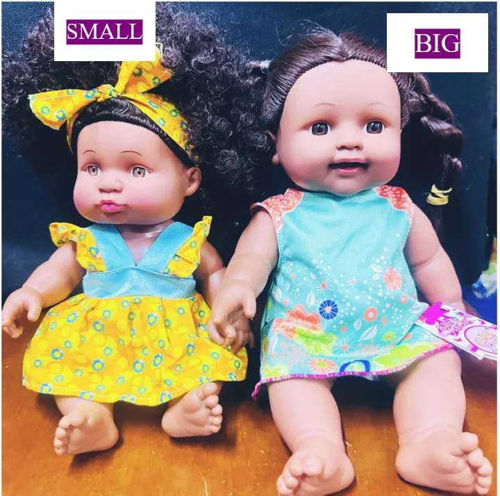 Realistic Black Baby Dolls –  Vinyl Dolls with Rooted Hair, Options are Small and Big Sizes, Handmade Hair Styling, Educational Role-Play Toys for Children, Fun Pretend Play Gift for Kids