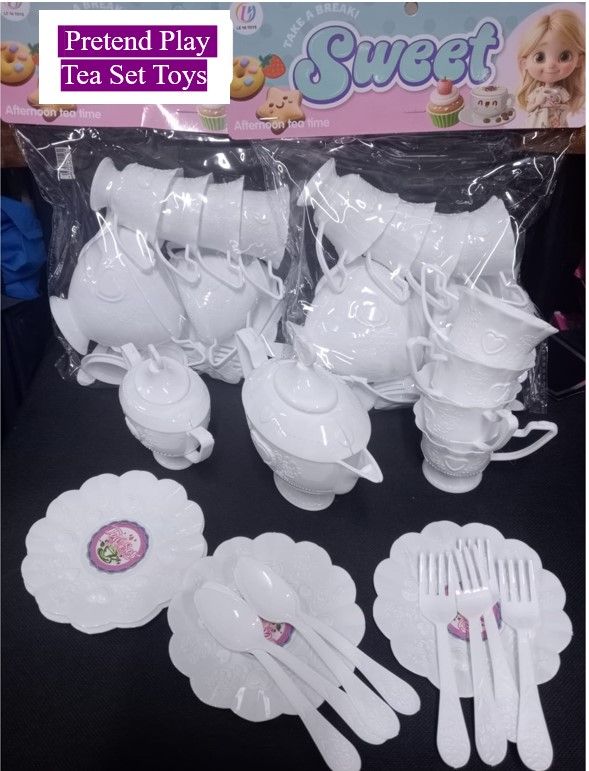 Children’s Pretend Play Tea Set Toys – Miniature Plastic Cups and Saucers, Imaginative Social Role-Playing, Fun Tea Party Game, Creative Play for Kids, Educational Toy, Perfect Gift for Young Child