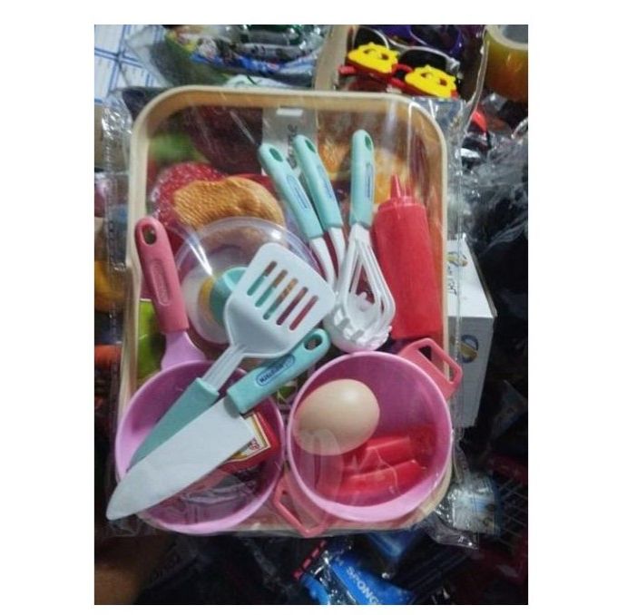 Cartoon Kids Pretend Play Kitchen Set – Frozen and Minnie Mouse Themed Toy Cooking Set, Plastic Food Items, Pots, Pans, Spatulas, Role-Playing Fun, Educational Imaginative Playset for Children 3+, On