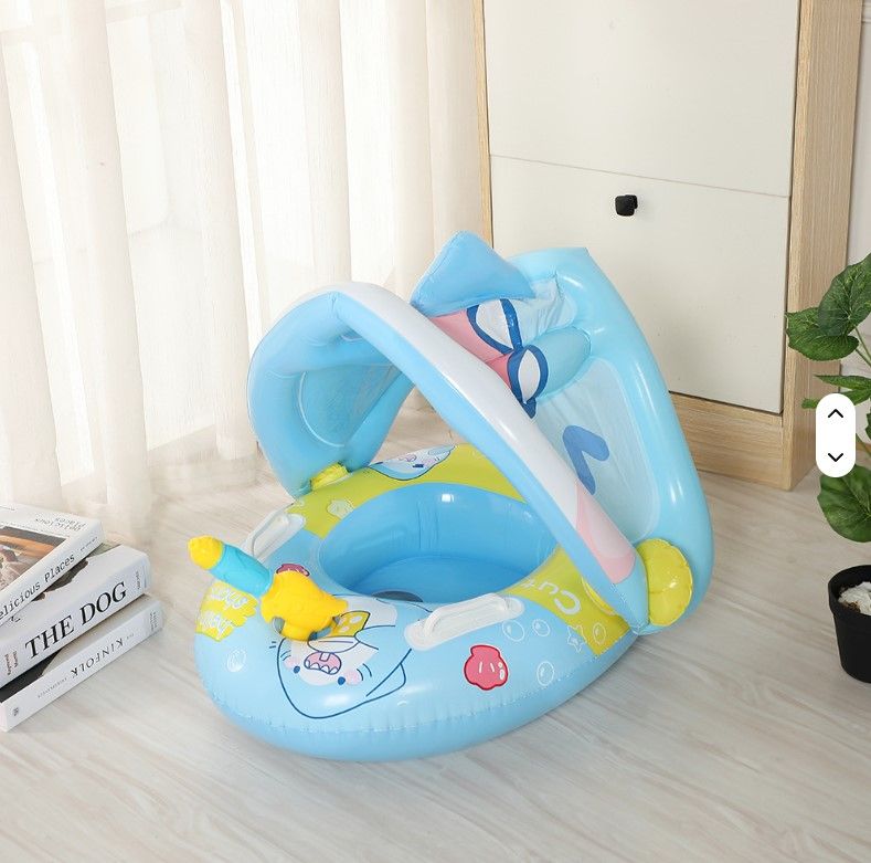 Kids Swimming Float Ring with Canopy  PVC Inflatable – Baby Pool Floater, Sunshade Cover, Safe Comfortable Seat, Durable Leak-Proof Design, Fun Water Play Toy for Children, On OfferHot Selling