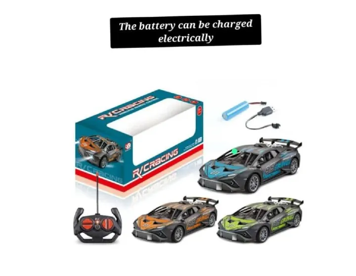 Rechargeable Remote Control Racing Car – Wireless RC Toy Car with LED Headlights, Forward Reverse Left Right Controls, Durable Design, USB Charging Cable, High Speed Kids Toy, Multiple Colors Availabl