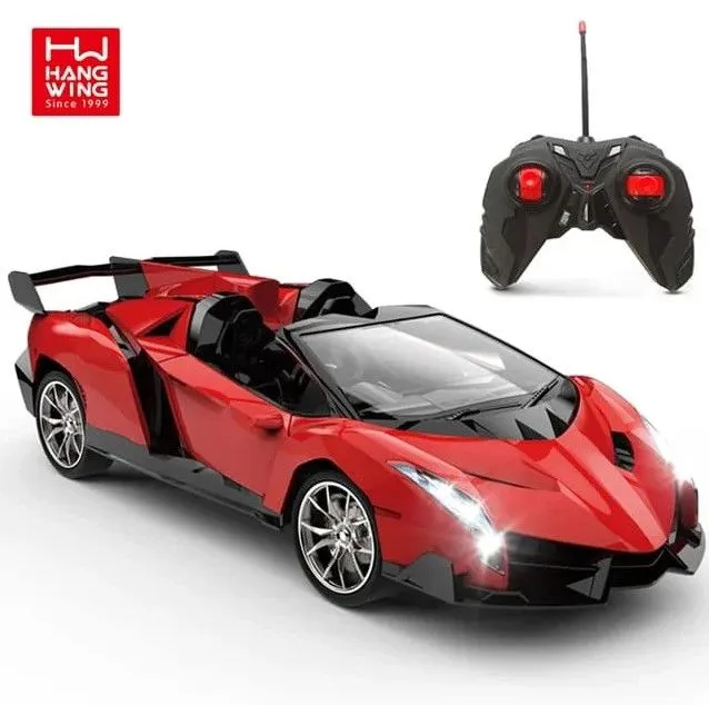 XF Emulation RC Racing Car 1:16 Scale – Remote-Controlled Kids Toy with Rechargeable Battery, Glowing Lights, Opening Doors, 27MHz Frequency, Durable Racing Model, Interactive Fun, On Offer 🚗✨