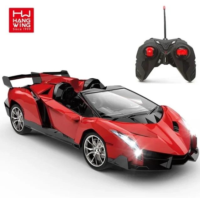 XF Emulation RC Racing Car 1:16 Scale – Remote-Controlled Kids Toy with Rechargeable Battery, Glowing Lights, Opening Doors, 27MHz Frequency, Durable Racing Model, Interactive Fun, On Offer 🚗✨