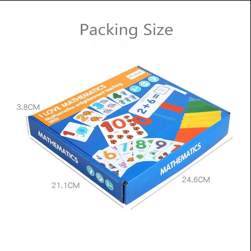 3-in-1 I Love Mathematics Learning Set for Kids – Numbers, Spelling & Addition Educational Toy, Treehole Enlightenment Teaching Aids Early Learning Kit for Toddlers