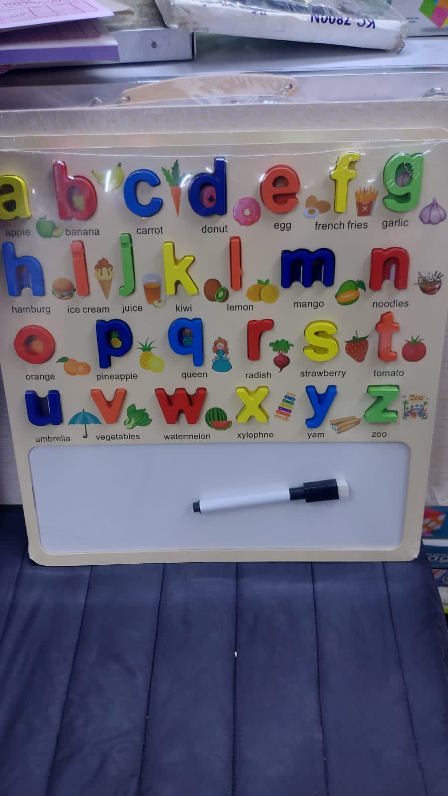 Wooden Small letters Alphabet Puzzle Board with Whiteboard for Kids – ABC Letter Matching Educational Toy, Early Learning Writing & Spelling Practice Board for Toddlers