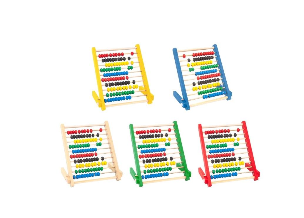 SmartStart Wooden Abacus – 10-Row Educational Counting Toy with 100 Colorful Beads for Kids, Early Math Learning, Addition & Subtraction Practice