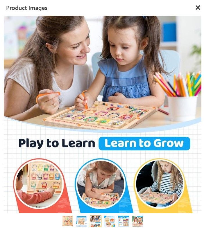 Magnetic Color & Counting Maze – Educational Wooden Toy for Kids, Interactive Math & STEM Learning, Fine Motor Skills, Color Recognition & Counting Game