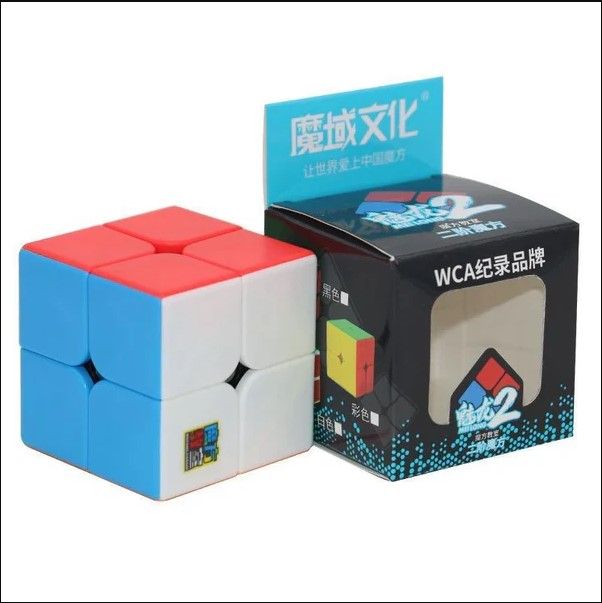MoYu MeiLong 2x2 Speed Cube – Stickerless Pocket Cube Puzzle, Smooth Fast Turning, Bright Colors, Beginner & Professional Brain Teaser