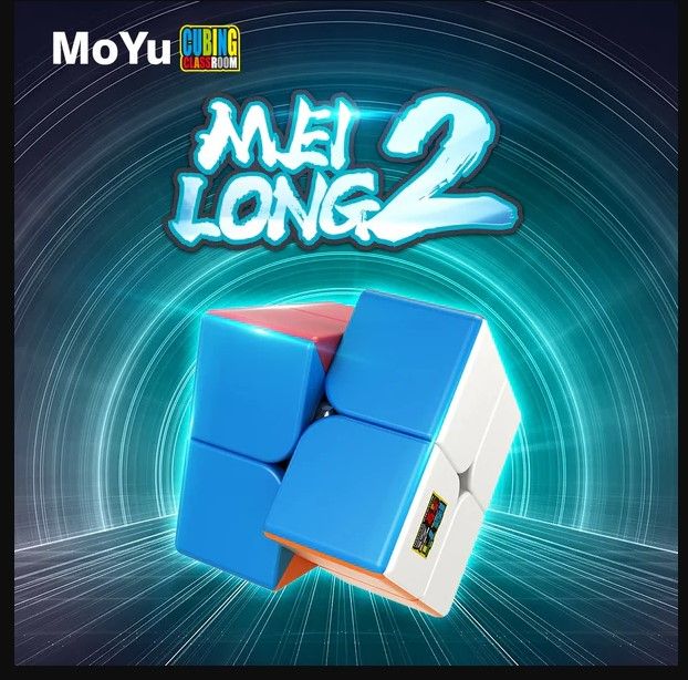 MoYu MeiLong 2x2 Speed Cube – Stickerless Pocket Cube Puzzle, Smooth Fast Turning, Bright Colors, Beginner & Professional Brain Teaser