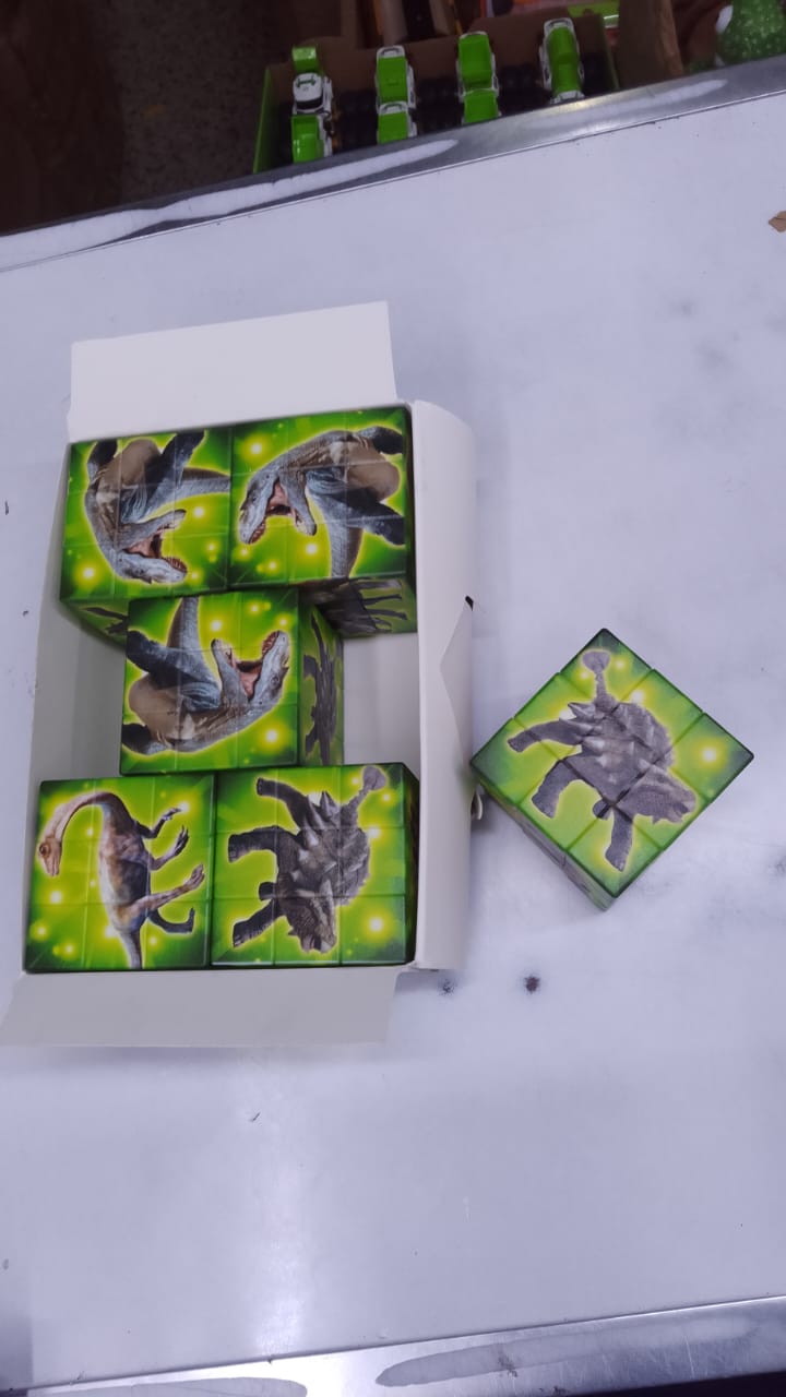 Dinosaur Cube Puzzle – 3D Twist Puzzle for Kids, Assemble T. rex, Triceratops & Stegosaurus Scenes, Cognitive & Motor Skills Development