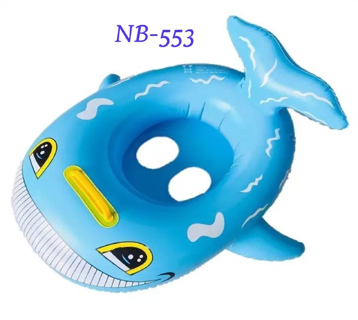 Blue Whale Swimming Ring NB-553: Safe Inflatable Seat Float with Handles, Leg Holes, Cartoon Design for Secure Ages 3-14 Pool Play and Training Fun  Inflatable Whale-Shaped Swimming Ring