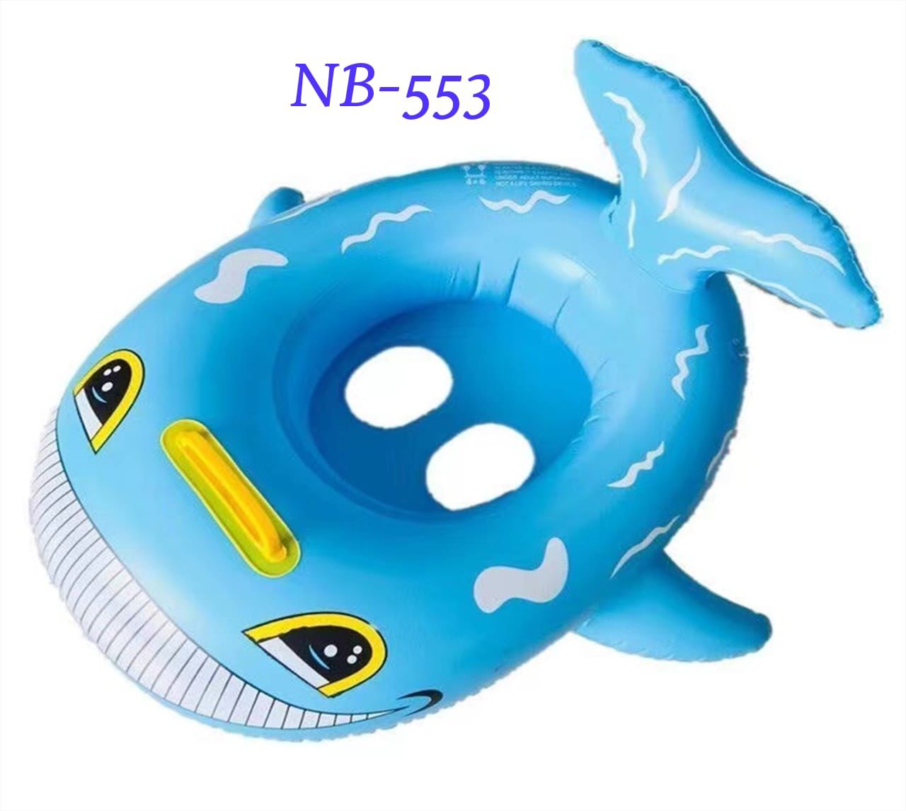 Blue Whale Swimming Ring NB-553: Safe Inflatable Seat Float with Handles, Leg Holes, Cartoon Design for Secure Ages 3-14 Pool Play and Training Fun  Inflatable Whale-Shaped Swimming Ring