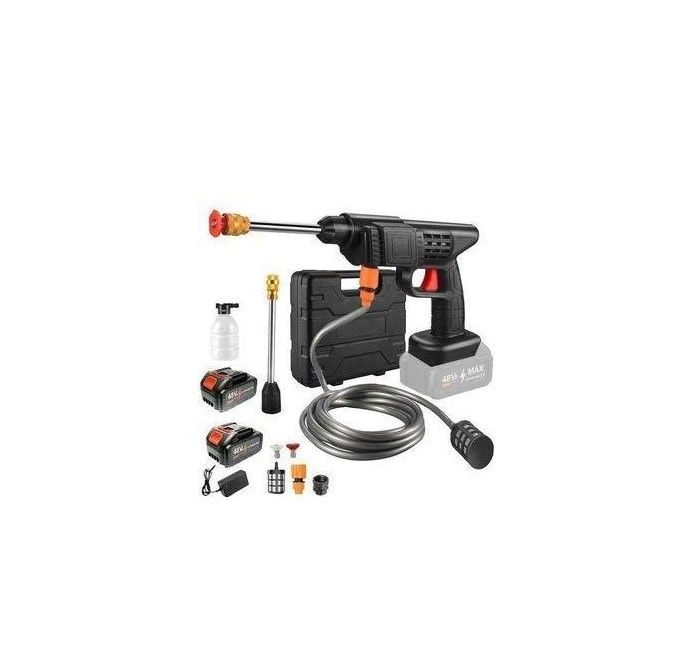Wireless Car Wash Spray Gun Machine: Cordless High-Pressure Cleaner Lithium Batteries Multiple Modes Hose Nozzles Case Portable Car Bike Patio Garden Wash Gift.