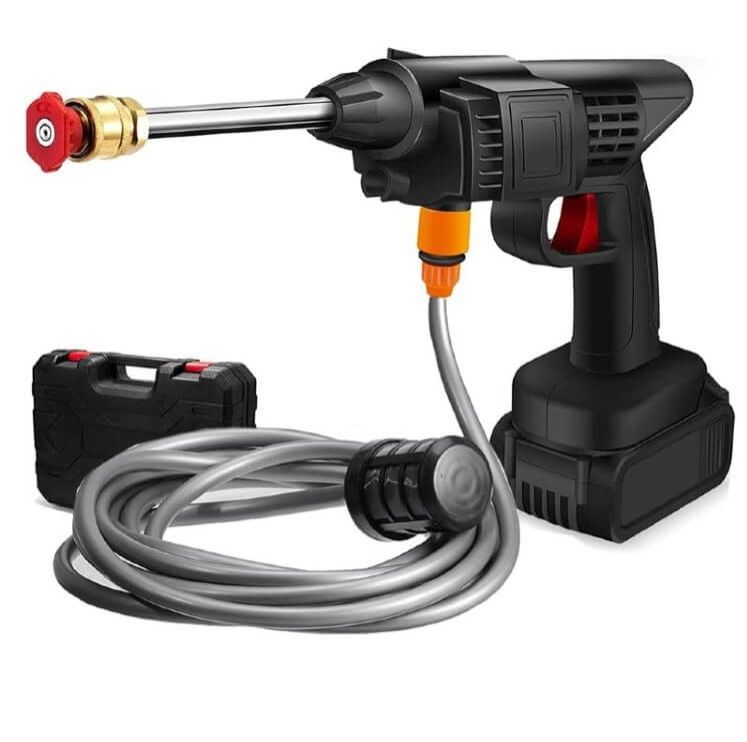 Wireless Car Wash Spray Gun Machine: Cordless High-Pressure Cleaner Lithium Batteries Multiple Modes Hose Nozzles Case Portable Car Bike Patio Garden Wash Gift.
