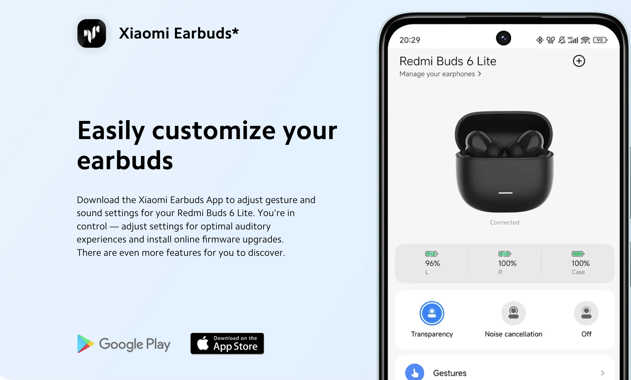 Redmi Buds 6 Lite - Bluetooth 5.3, 24-Hour Battery, Low Latency, IP54 Water Resistance