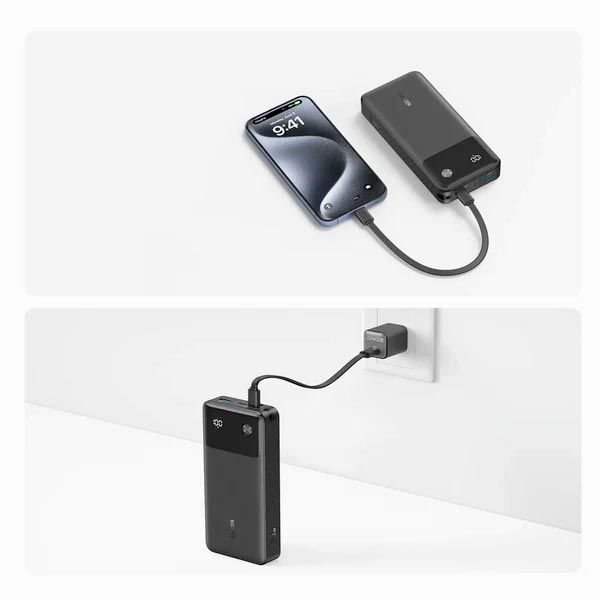 Anker 30W 20,000mAh Power Bank | Fast Charging | Digital Display | PD & QC Support | Dual USB-C & USB-A | Compact & Travel-Friendly