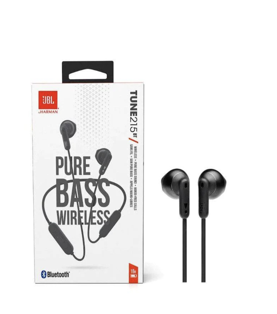 JBL Tune 215BT Wireless Bluetooth Earbuds – Pure Bass Sound, 16H Battery, Comfort-Fit Design, Multi-Point Connection
