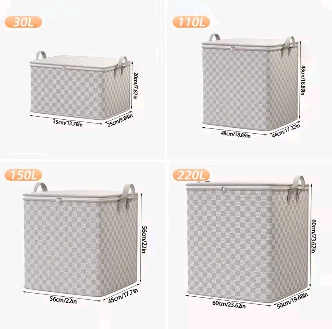 Quilt storage bags with zipper lids dustproof duvets clothes storage bags