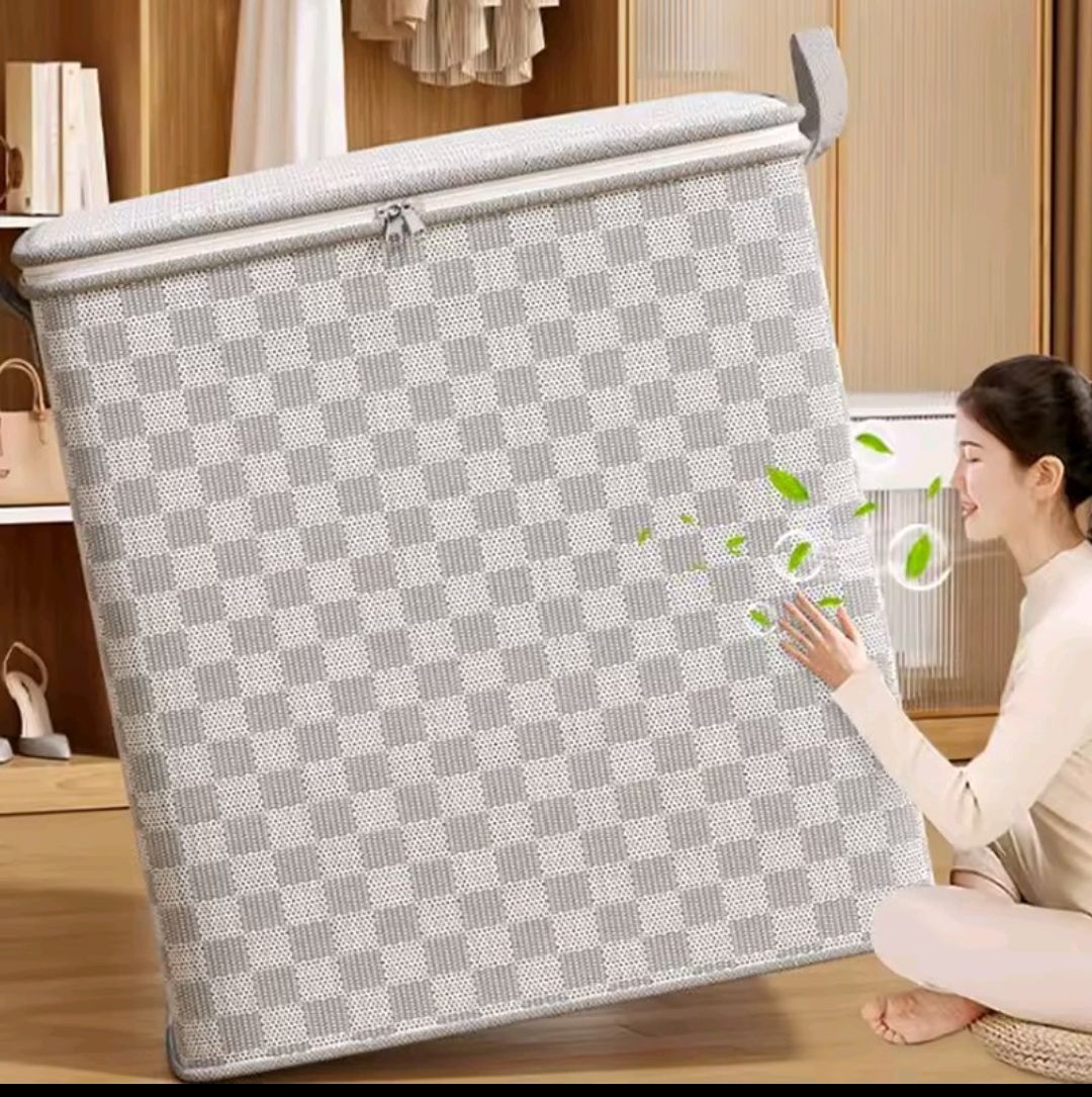 Quilt storage bags with zipper lids dustproof duvets clothes storage bags
