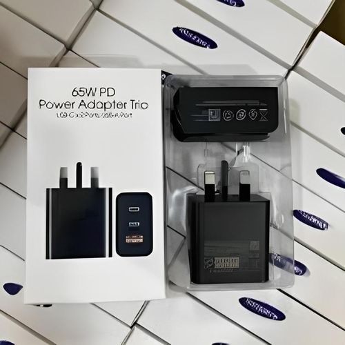 Samsung 65w Power Adapter Trio Super Fast Charger with 65w, 25w, 15w with Type-C To Type-C Cable
