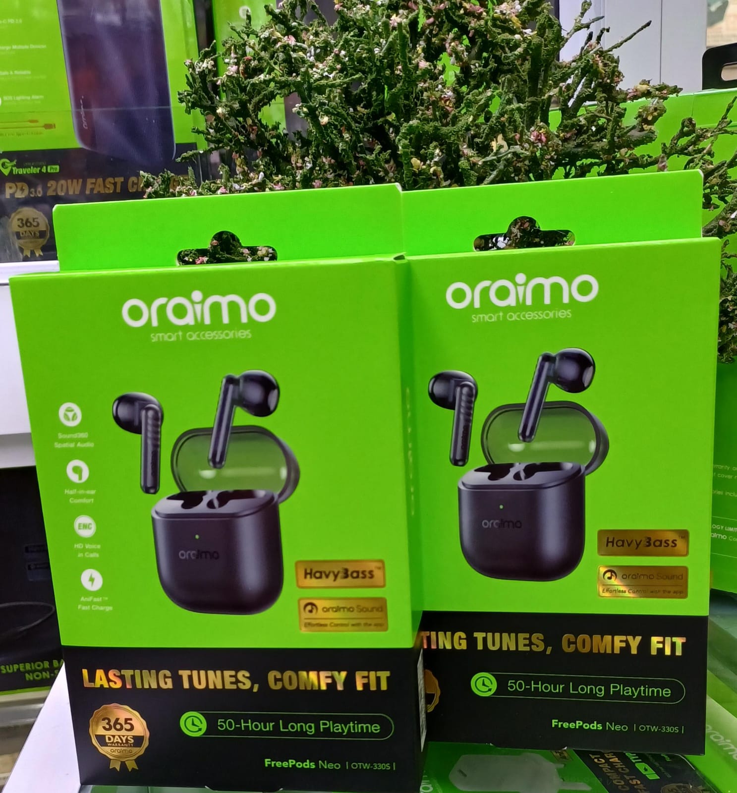 Oraimo FreePods Lite ENC 40-hour Playtime Heavybass True Wireless Earbuds