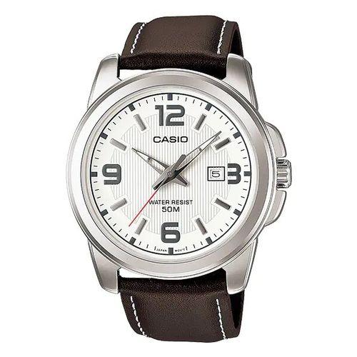 Men's Leather Watch MTP 1314L White Dial