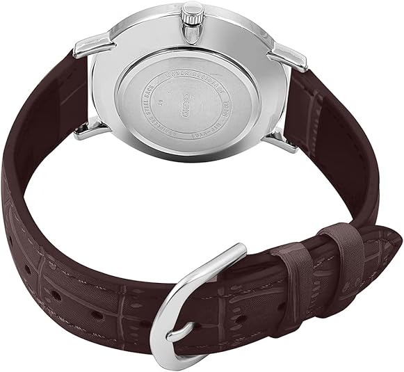Casio MTP-VT01L-2B Men's Minimalistic Blue Dial Brown Leather Band Analog Watch