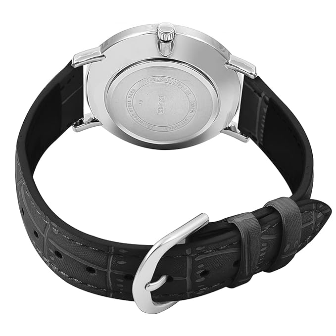 Casio MTP-VT01L-1B2 Men's Minimalistic Black Dial Black Leather Band Analog Watch