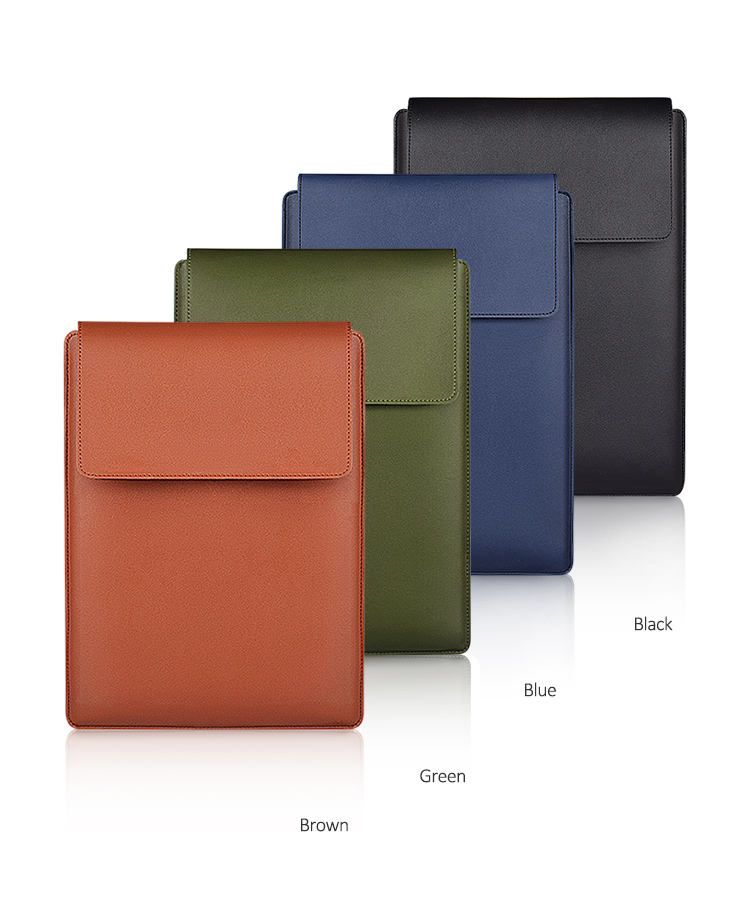 Multi-Functional PU Leather Laptop Sleeve, Waterproof, Foldable Stand, and Mouse Pad for 13-15 Inch Laptops