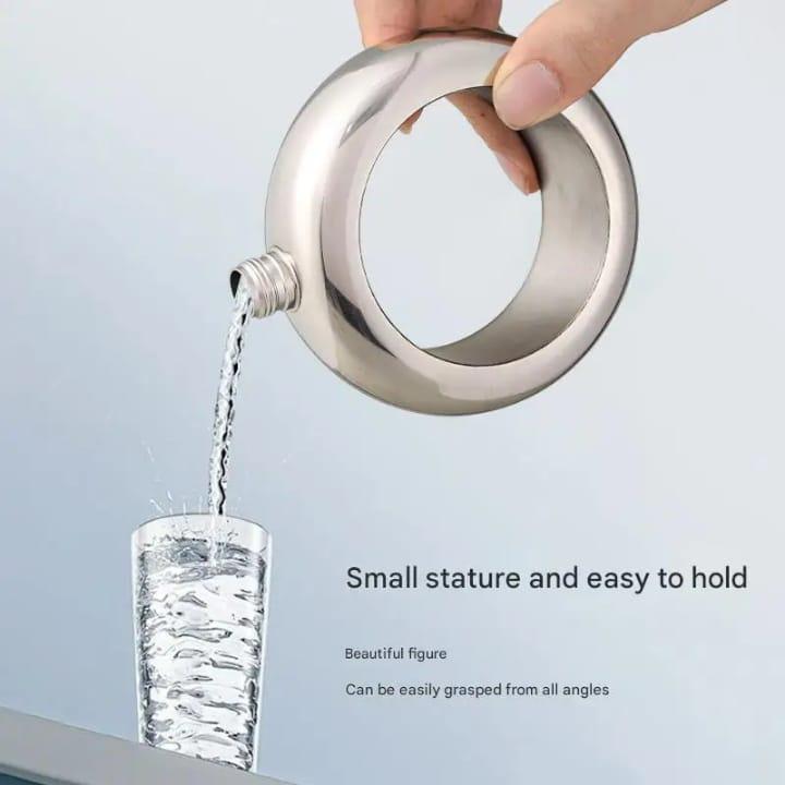 200ML Bracelet Hip Flask - Creative Portable Ring Wine Pot - Discreet Silver