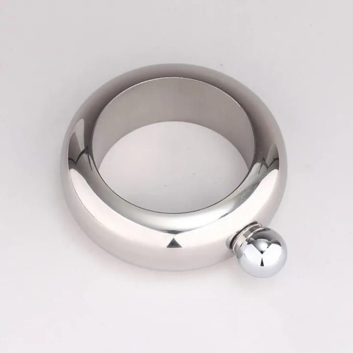 200ML Bracelet Hip Flask - Creative Portable Ring Wine Pot - Discreet Silver