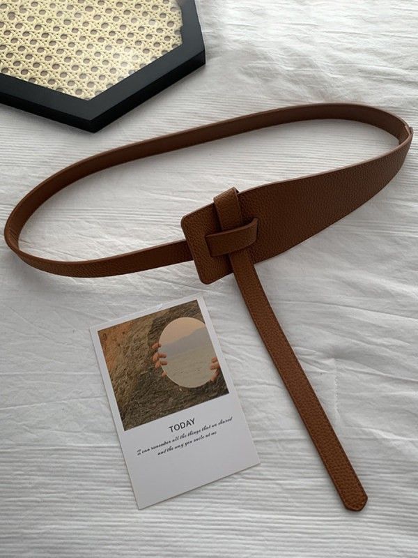 Women Designer Belts High Quality Knot PU Leather Long Cummerbunds Coat Ceinture Ladies Dress Waistband Belt Clothes Decoration Infinity belt  Knot Belt