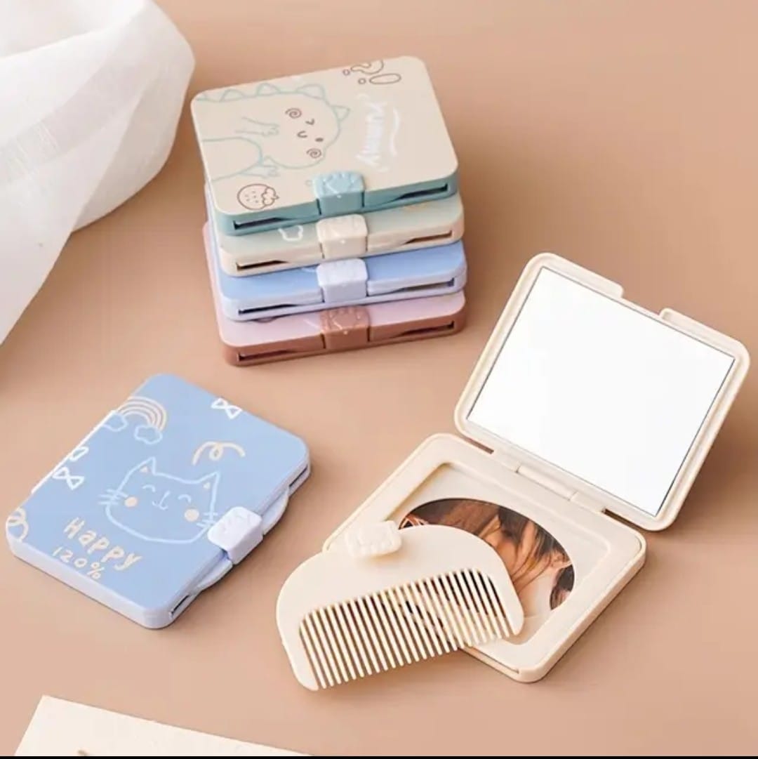 Compact Makeup Mirror for Pocket Purse Clutch,Magnifying Foldable Cosmetic Mirror, Portable Travel Mirror for Beauty, 
 Mirror for Men and Women